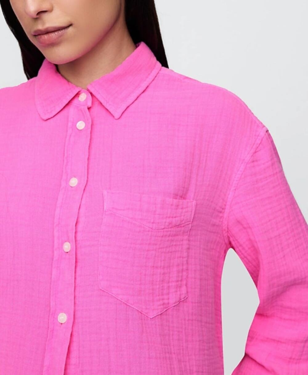 Gap Cotton Gauzy Button Down Standout Pink XXL